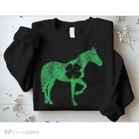 St Patrick's Day Shamrock Horse Irish Green Saint Paddy's Sweatshirt thumb 2