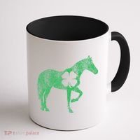 St Patrick's Day Shamrock Horse Irish Green Saint Paddy's Coffee Mug thumb 1