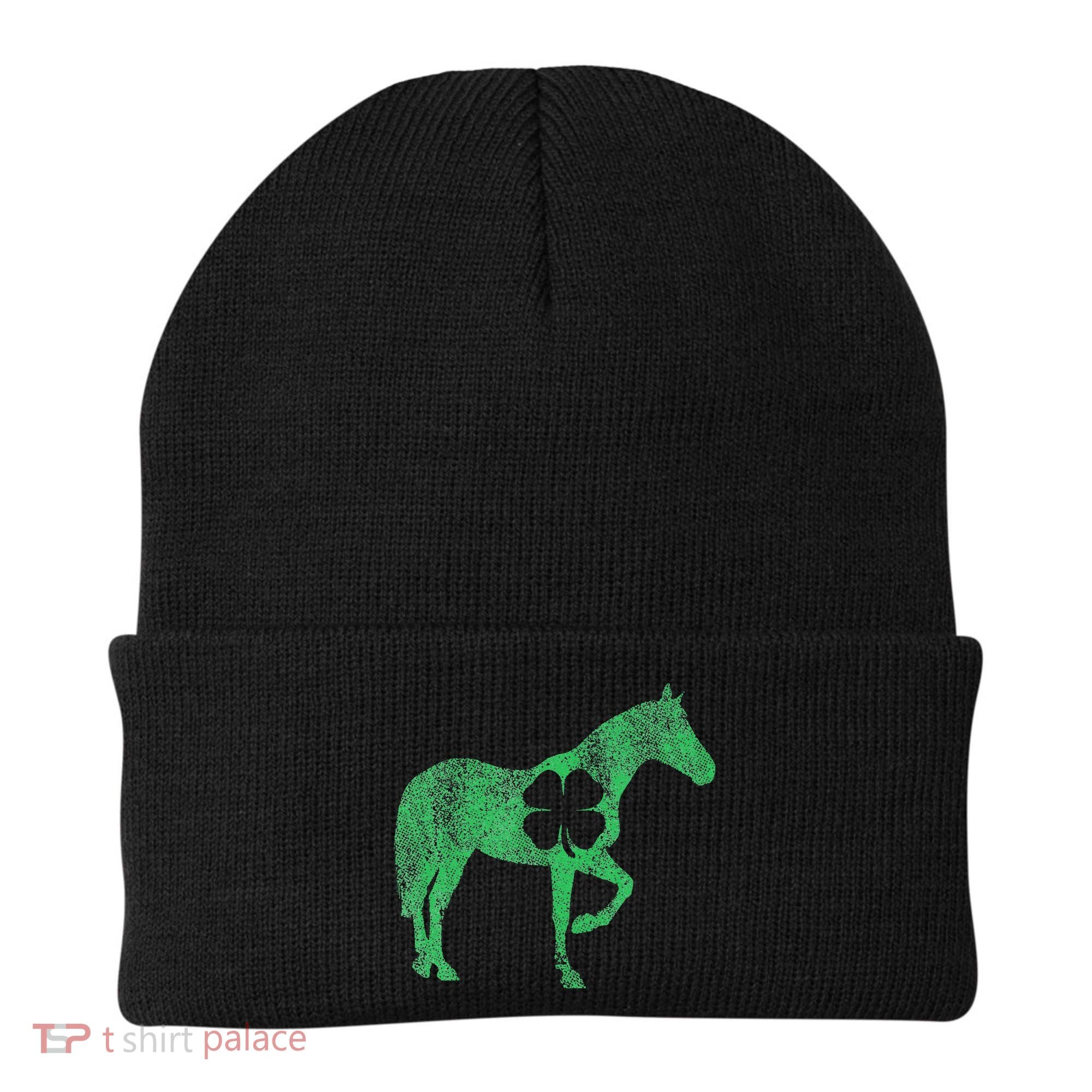 St Patrick's Day Shamrock Horse Irish Green Saint Paddy's Beanie