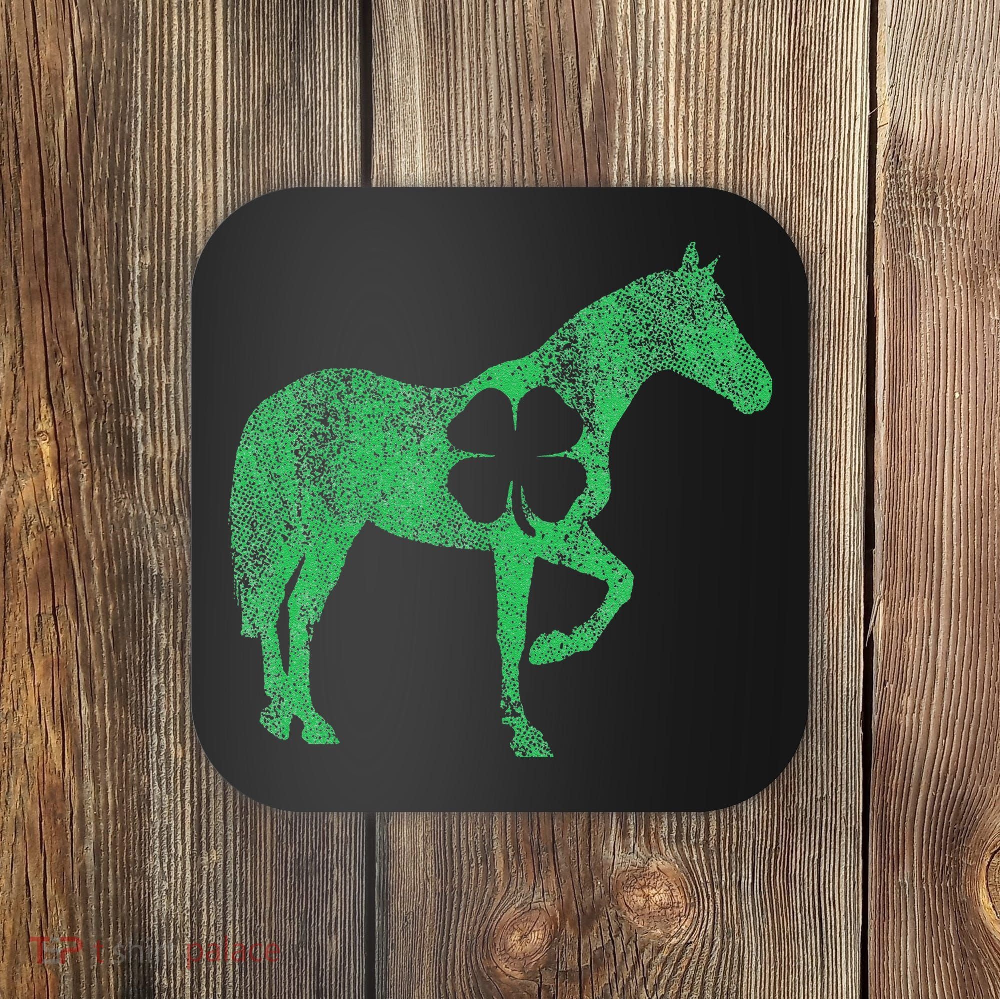 St Patrick's Day Shamrock Horse Irish Green Saint Paddy's Coaster