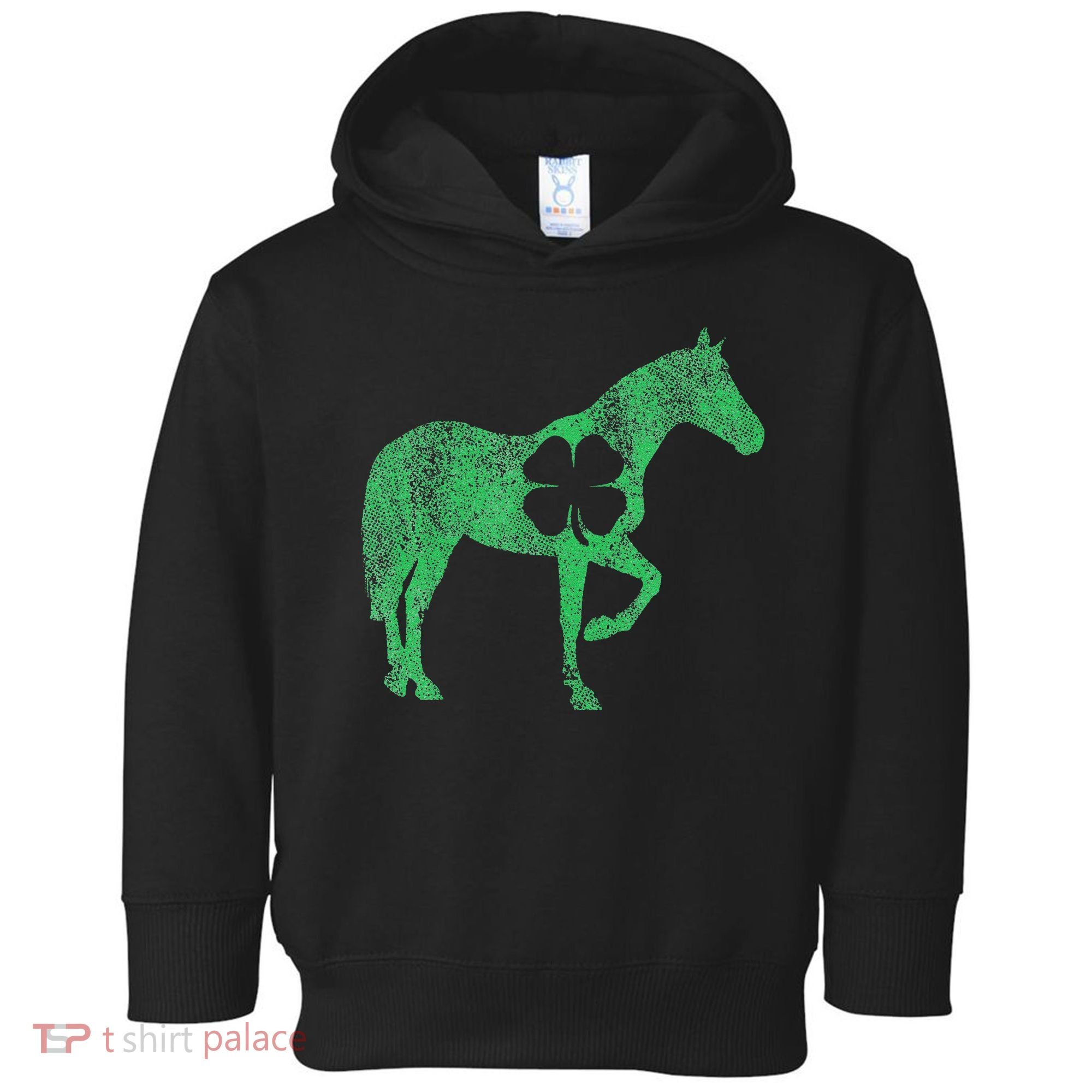 St Patrick's Day Shamrock Horse Irish Green Saint Paddy's Toddler Hoodie