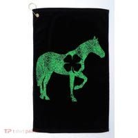 St Patrick's Day Shamrock Horse Irish Green Saint Paddy's Golf Towel thumb 0