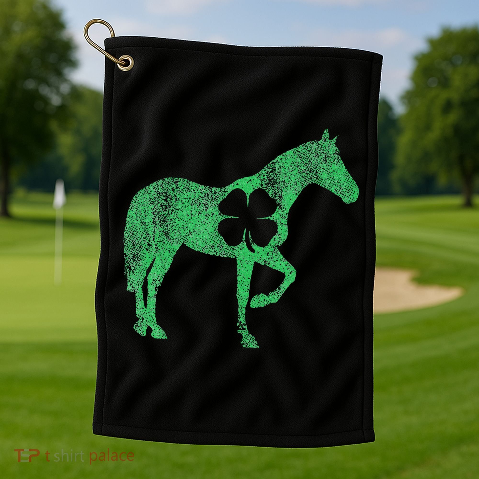 St Patrick's Day Shamrock Horse Irish Green Saint Paddy's Golf Towel