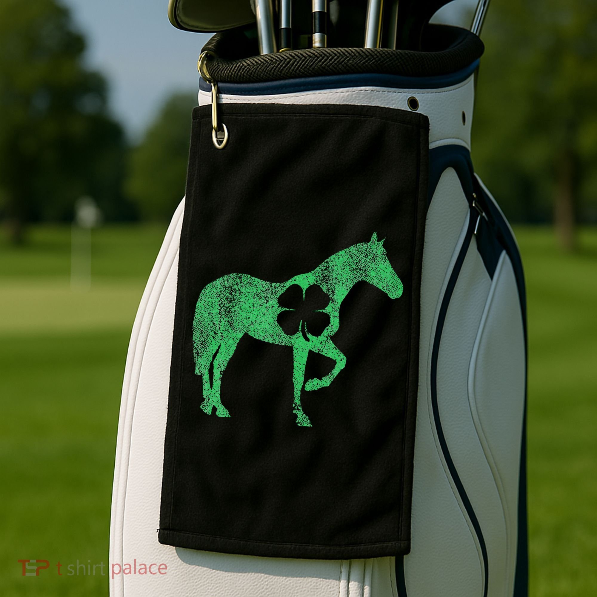 St Patrick's Day Shamrock Horse Irish Green Saint Paddy's Golf Towel