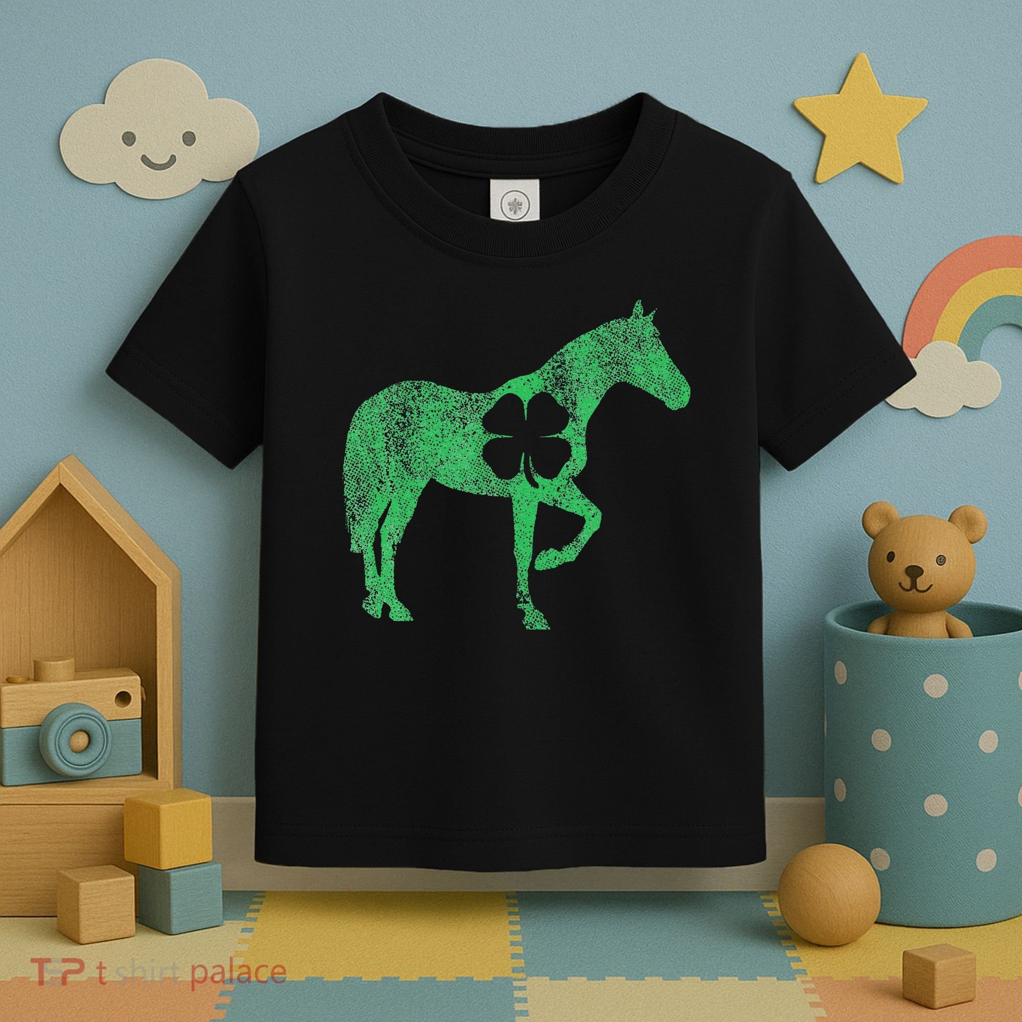 St Patrick's Day Shamrock Horse Irish Green Saint Paddy's Toddler T-Shirt