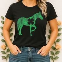 St Patrick's Day Shamrock Horse Irish Green Saint Paddy's Women's T-Shirt thumb 2