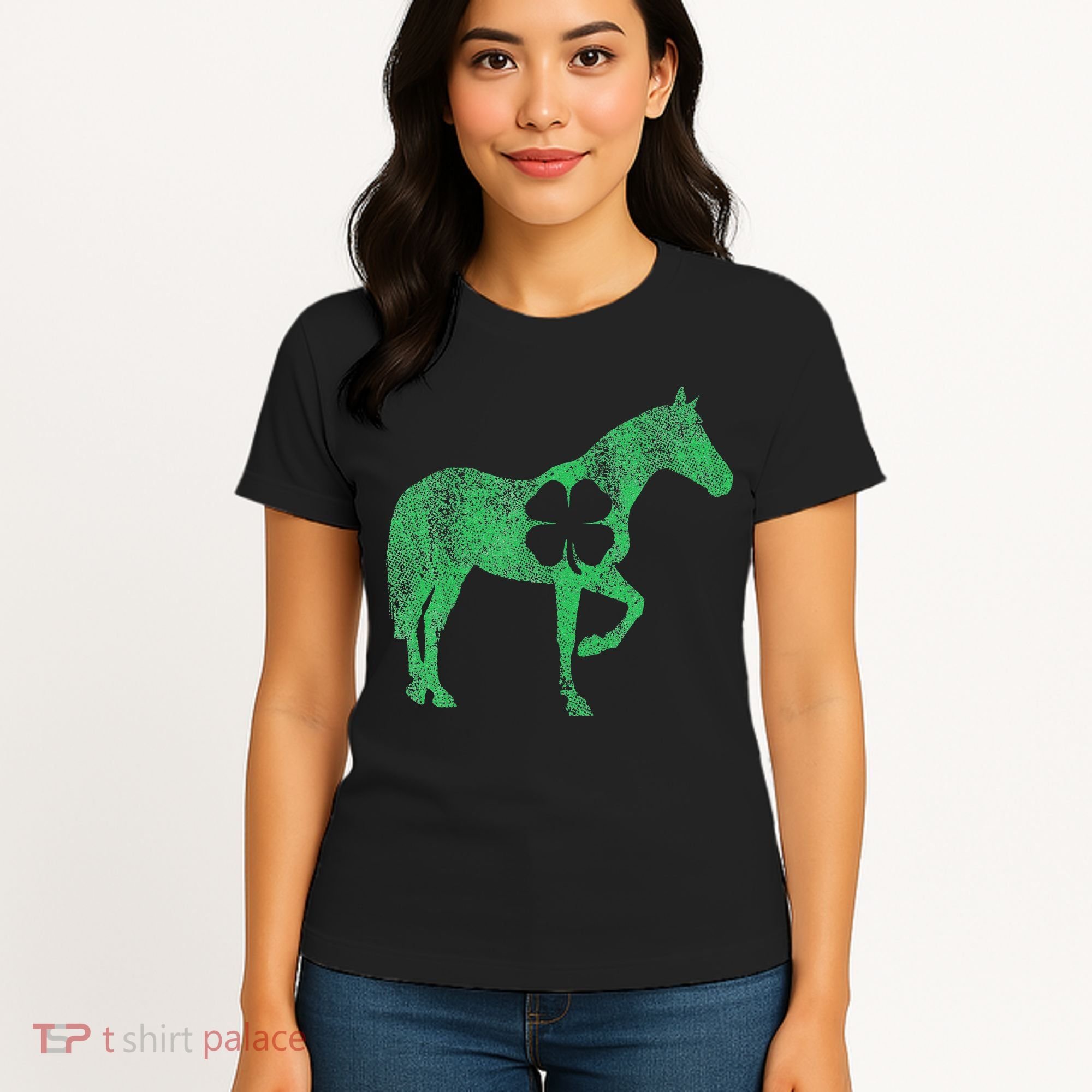 St Patrick's Day Shamrock Horse Irish Green Saint Paddy's Women's T-Shirt