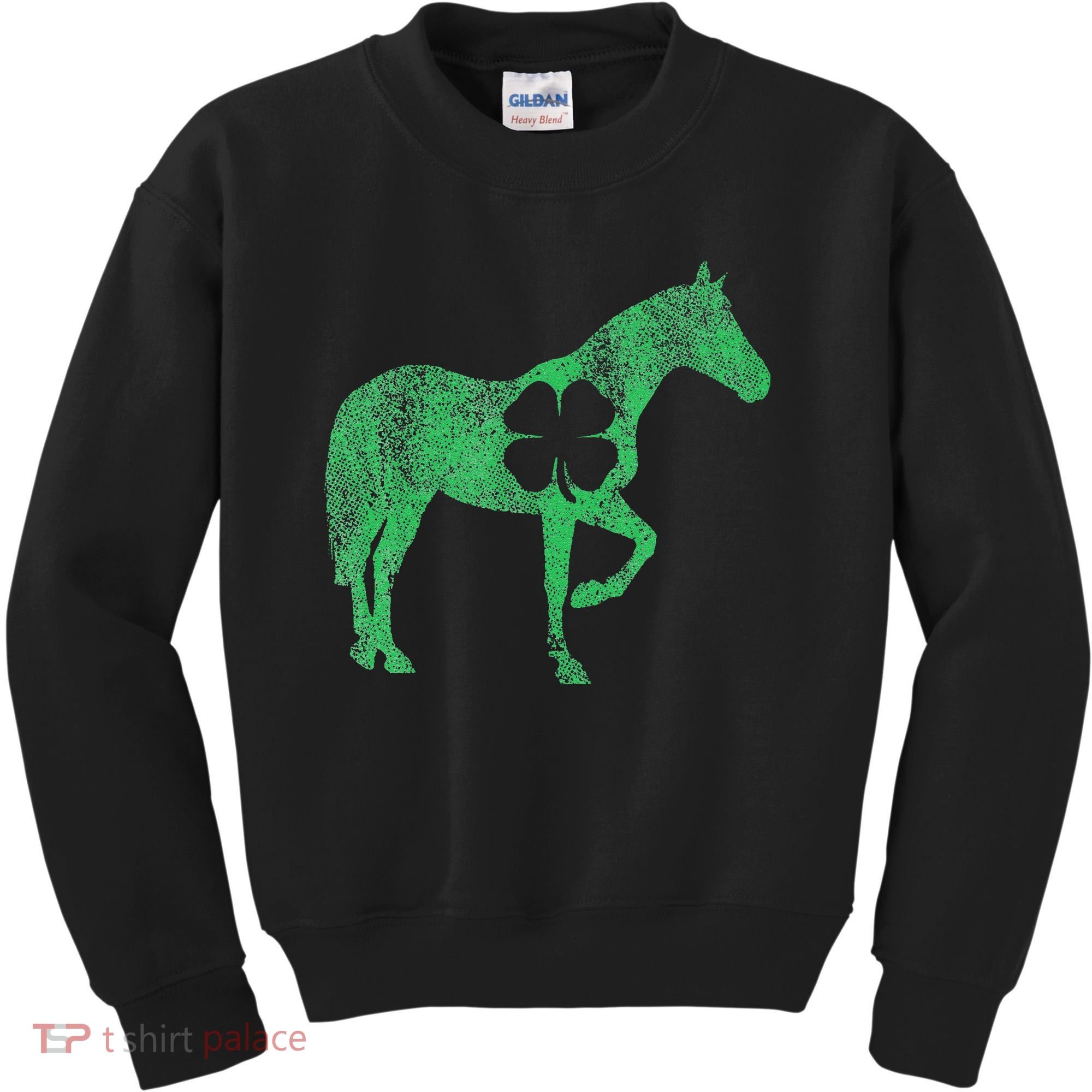 St Patrick's Day Shamrock Horse Irish Green Saint Paddy's Kids Sweatshirt