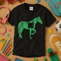 St Patrick's Day Shamrock Horse Irish Green Saint Paddy's Kids T-Shirt thumb 3