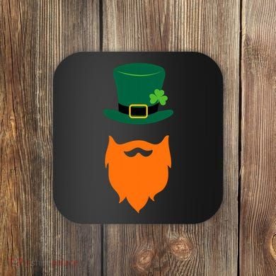 St Patrick's Day Beard Guy Funny Coaster