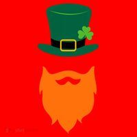 St Patrick's Day Beard Guy Funny Santa Hat thumb 1