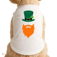 St Patrick's Day Beard Guy Funny Doggie Tank thumb 0