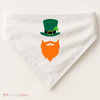 St Patrick's Day Beard Guy Funny USA-Made Doggie Bandana