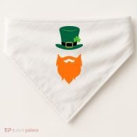 St Patrick's Day Beard Guy Funny USA-Made Doggie Bandana thumb 0