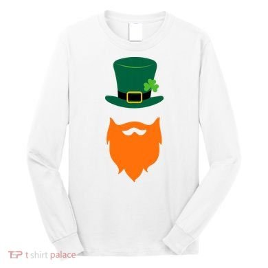 St Patrick's Day Beard Guy Funny Long Sleeve Shirt