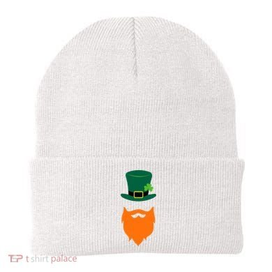 St Patrick's Day Beard Guy Funny Beanie