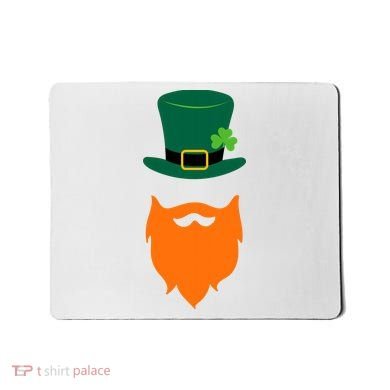 St Patrick's Day Beard Guy Funny Mousepad