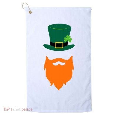 St Patrick's Day Beard Guy Funny Golf Towel