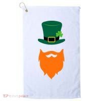 St Patrick's Day Beard Guy Funny Golf Towel thumb 0