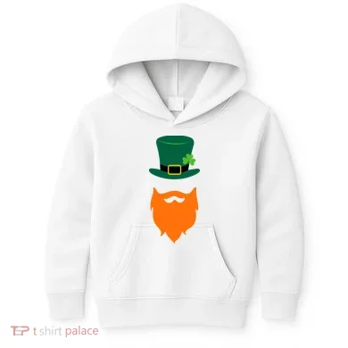 St Patrick's Day Beard Guy Funny Kids Hoodie