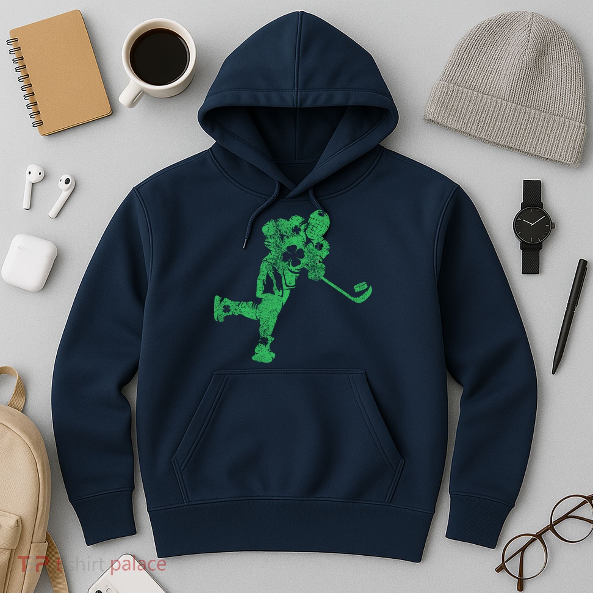 St Patricks Day Hockey Irish Boy Saint PaddyS Shamrock Hoodie