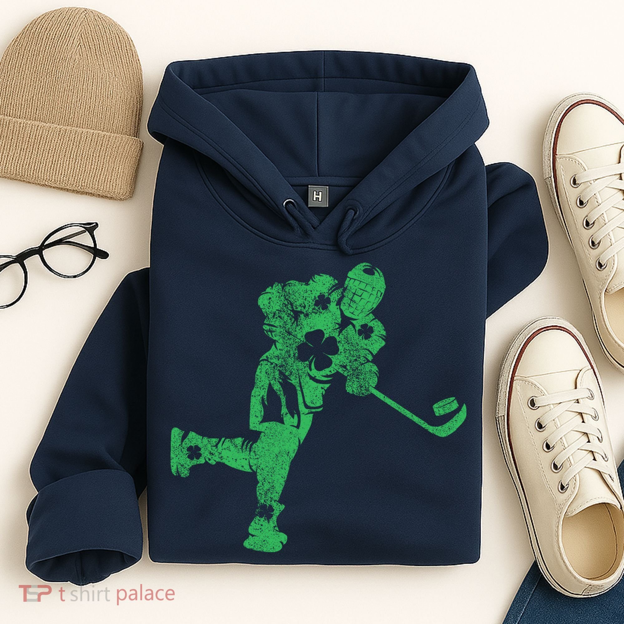 St Patricks Day Hockey Irish Boy Saint PaddyS Shamrock Hoodie