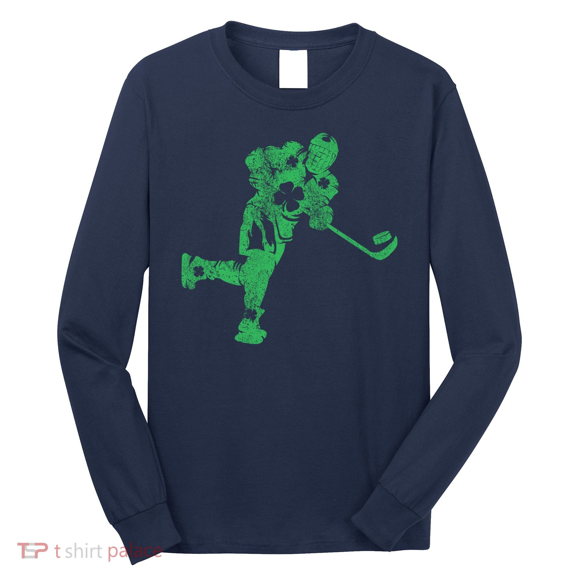St Patricks Day Hockey Irish Boy Saint PaddyS Shamrock Long Sleeve Shirt