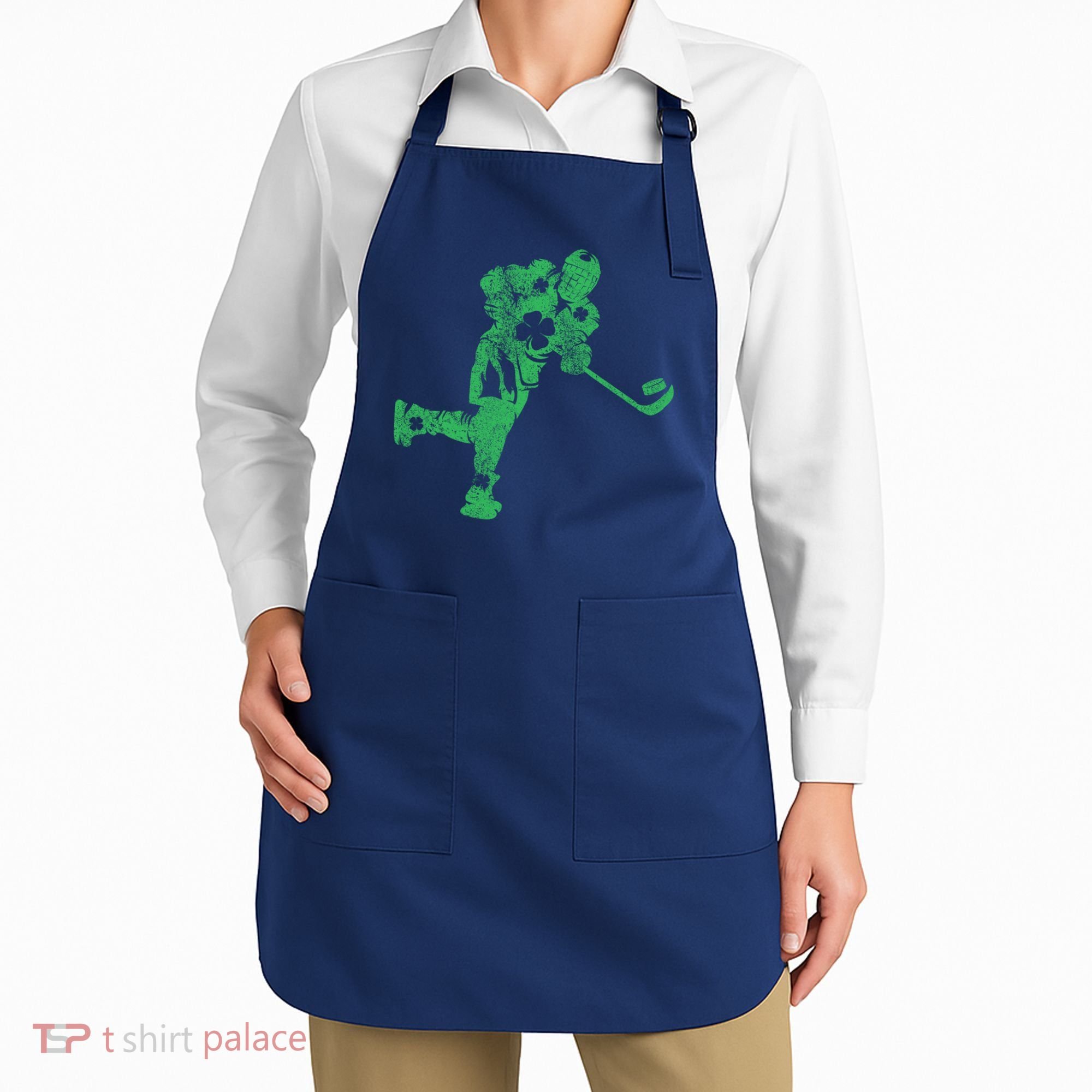 St Patricks Day Hockey Irish Boy Saint PaddyS Shamrock Apron