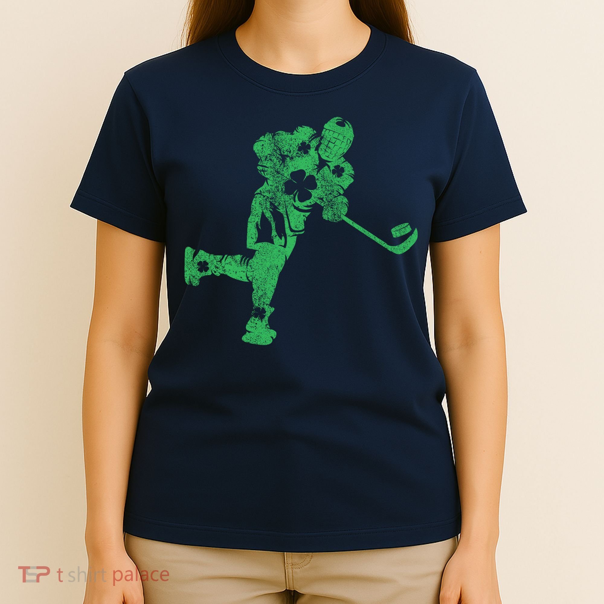 St Patricks Day Hockey Irish Boy Saint PaddyS Shamrock T-Shirt
