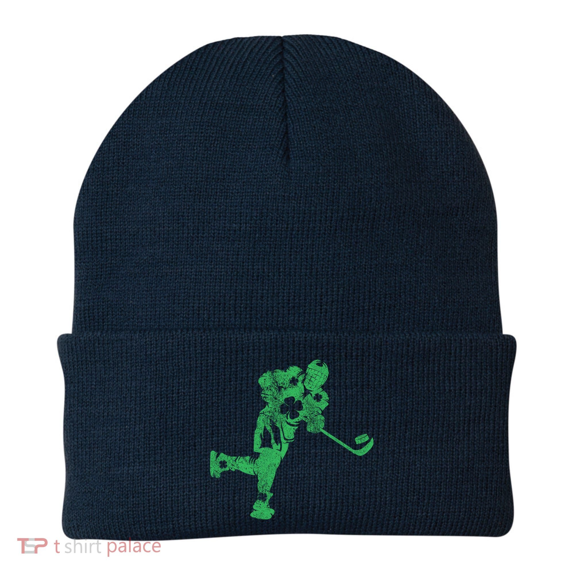 St Patricks Day Hockey Irish Boy Saint PaddyS Shamrock Beanie
