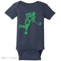 St Patricks Day Hockey Irish Boy Saint PaddyS Shamrock Baby Bodysuit thumb 0