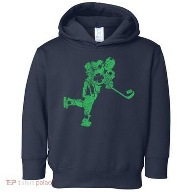 St Patricks Day Hockey Irish Boy Saint PaddyS Shamrock Toddler Hoodie