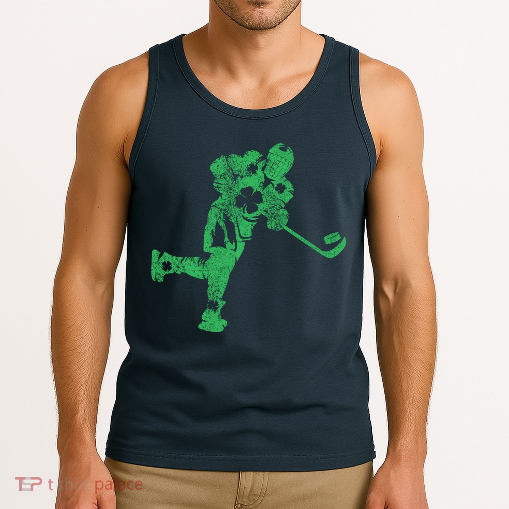 St Patricks Day Hockey Irish Boy Saint PaddyS Shamrock Tank Top