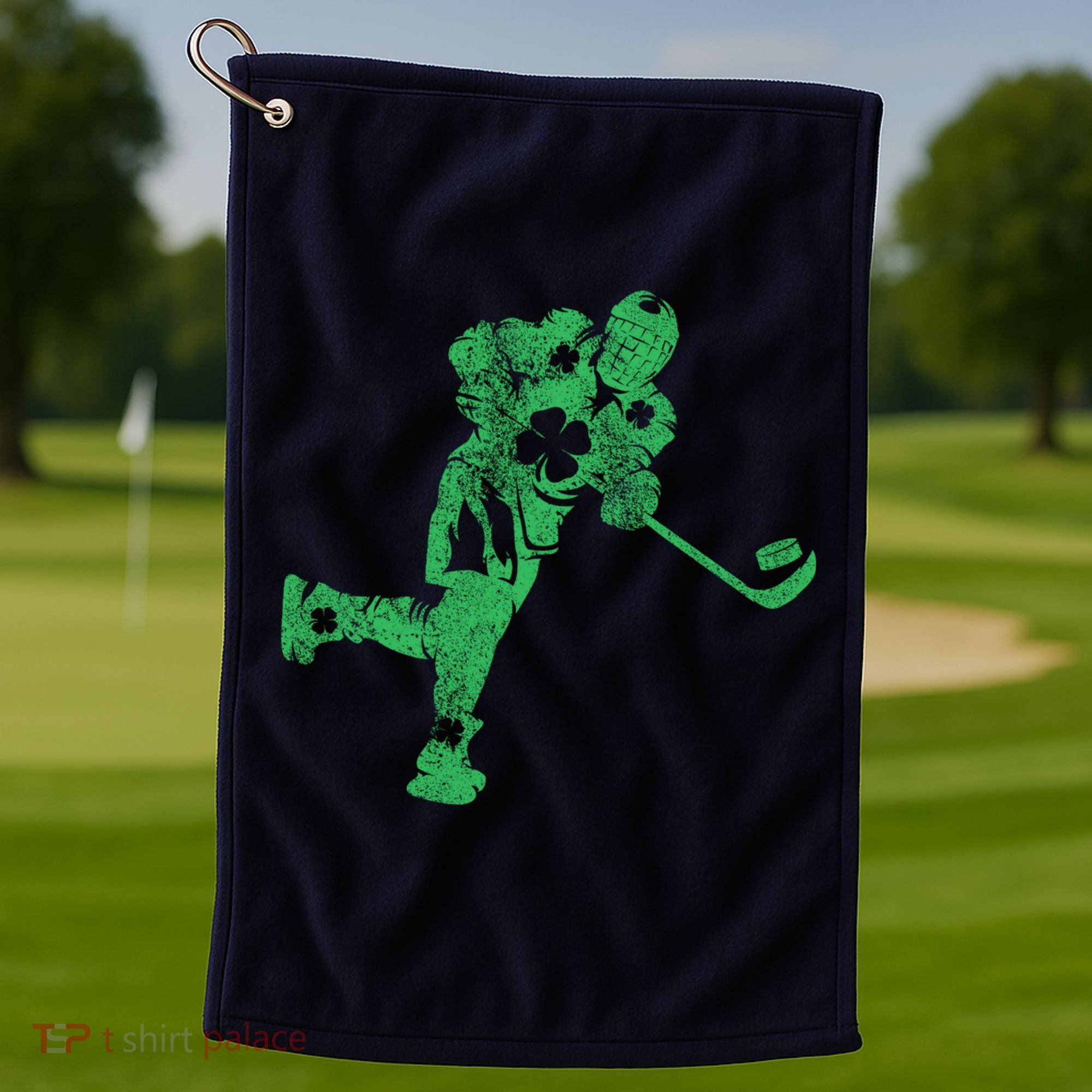 St Patricks Day Hockey Irish Boy Saint PaddyS Shamrock Golf Towel