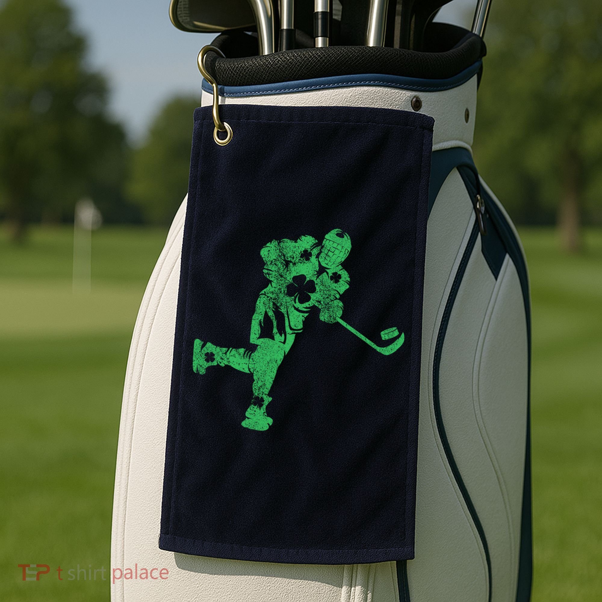 St Patricks Day Hockey Irish Boy Saint PaddyS Shamrock Golf Towel