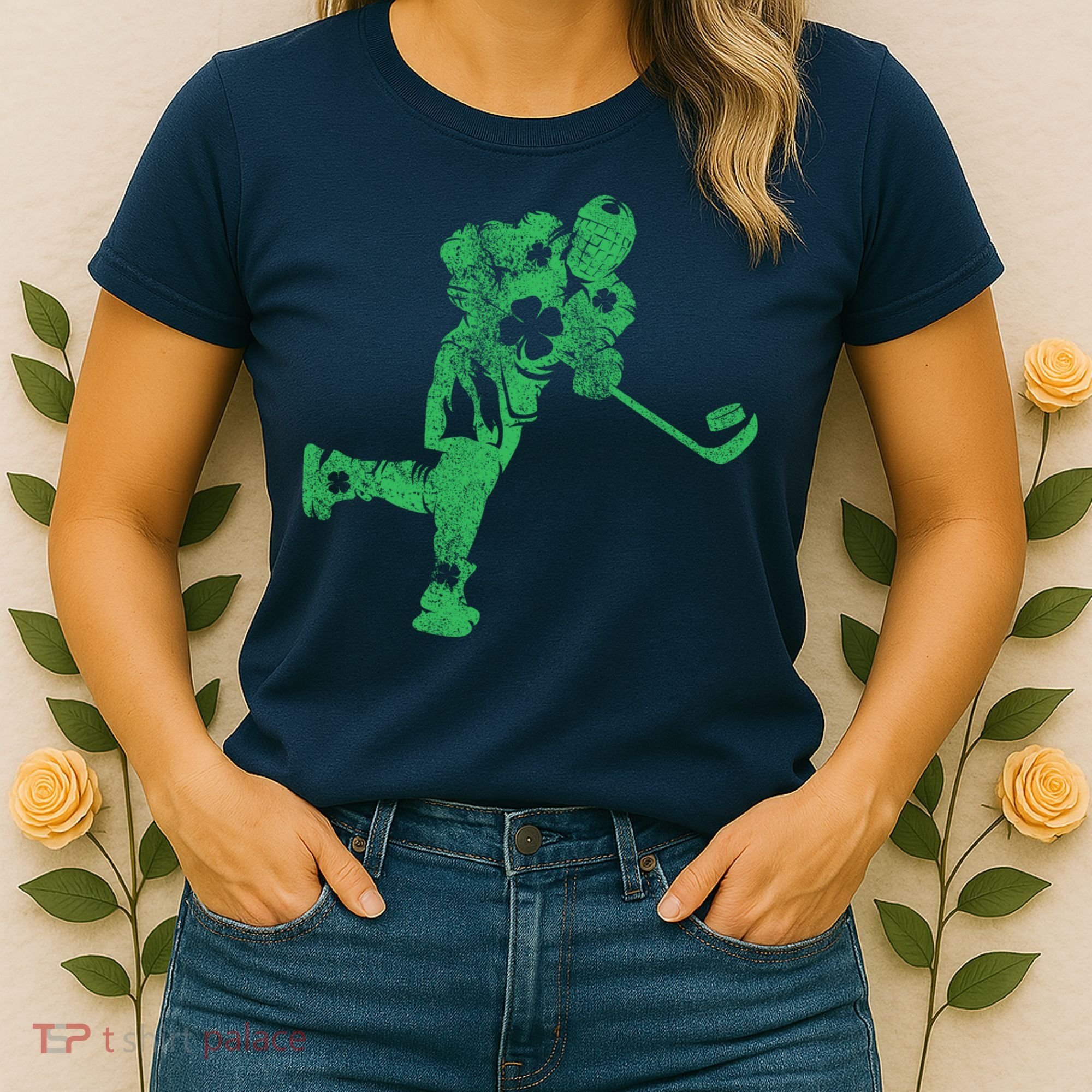 St Patricks Day Hockey Irish Boy Saint PaddyS Shamrock Women's T-Shirt