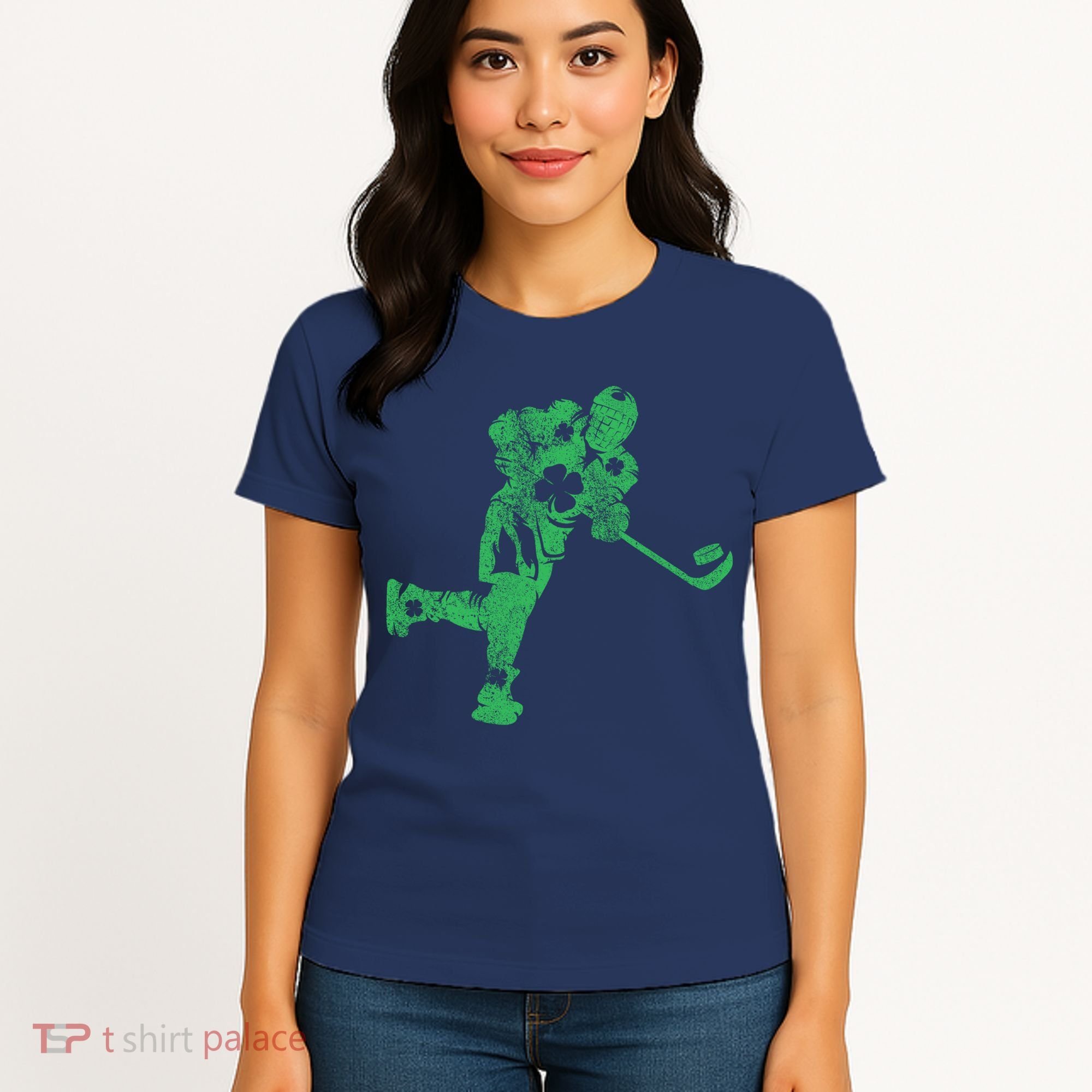 St Patricks Day Hockey Irish Boy Saint PaddyS Shamrock Women's T-Shirt