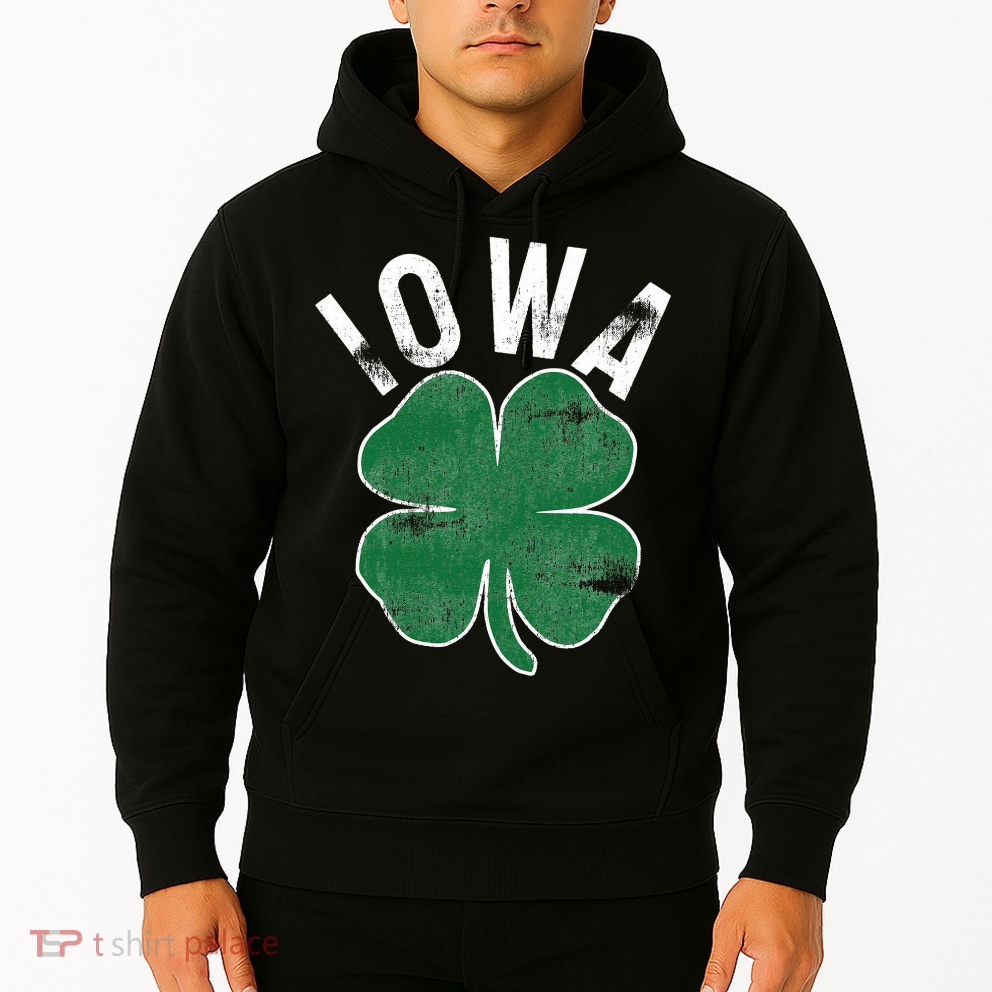 St Patrick's Day Shamrock Iowa Irish Saint Paddy's Gift Hoodie