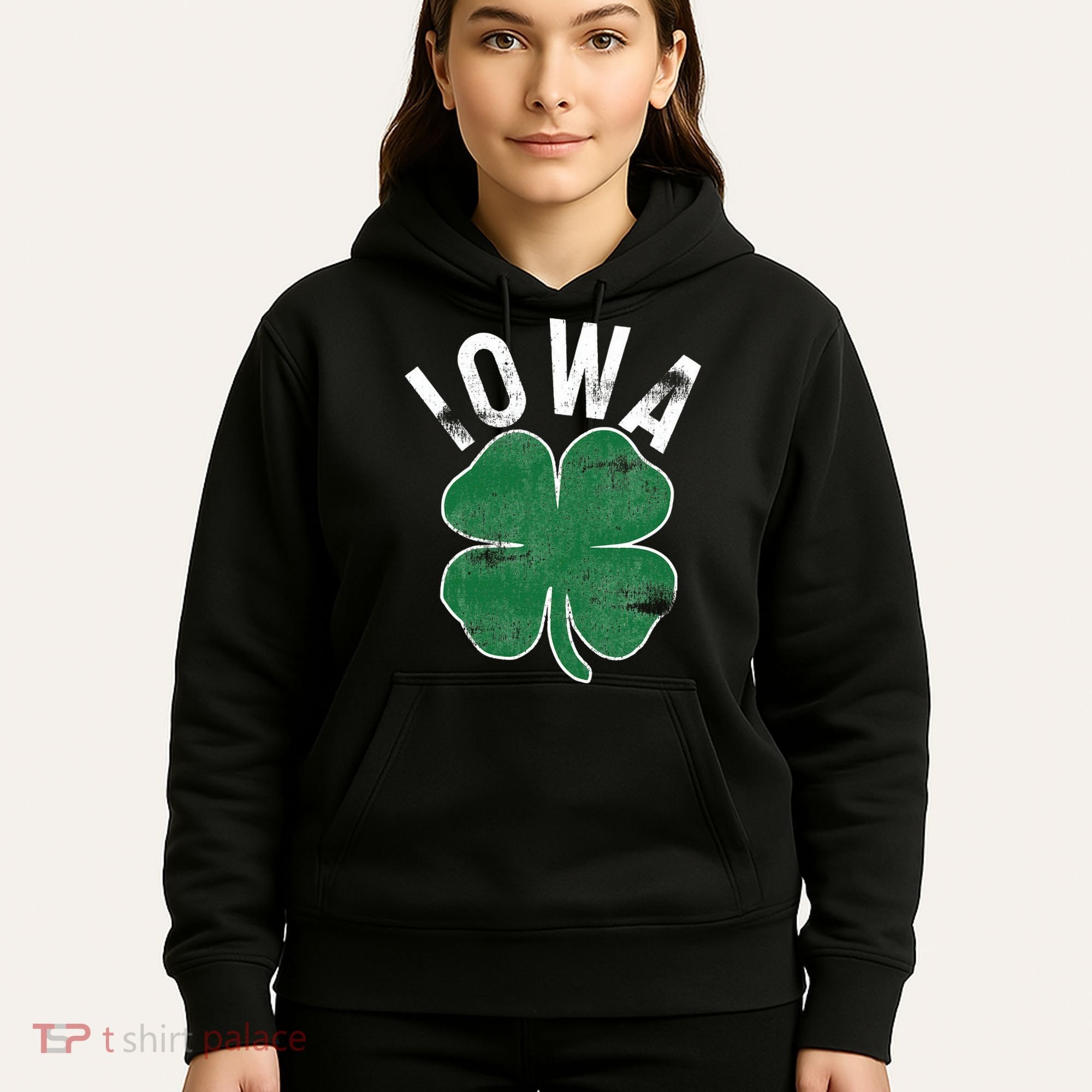 St Patrick's Day Shamrock Iowa Irish Saint Paddy's Gift Hoodie