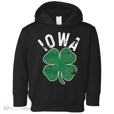 St Patrick's Day Shamrock Iowa Irish Saint Paddy's Gift Toddler Hoodie