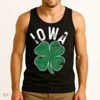 St Patrick's Day Shamrock Iowa Irish Saint Paddy's Gift Tank Top thumb 3