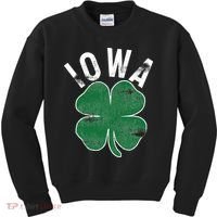 St Patrick's Day Shamrock Iowa Irish Saint Paddy's Gift Kids Sweatshirt thumb 0