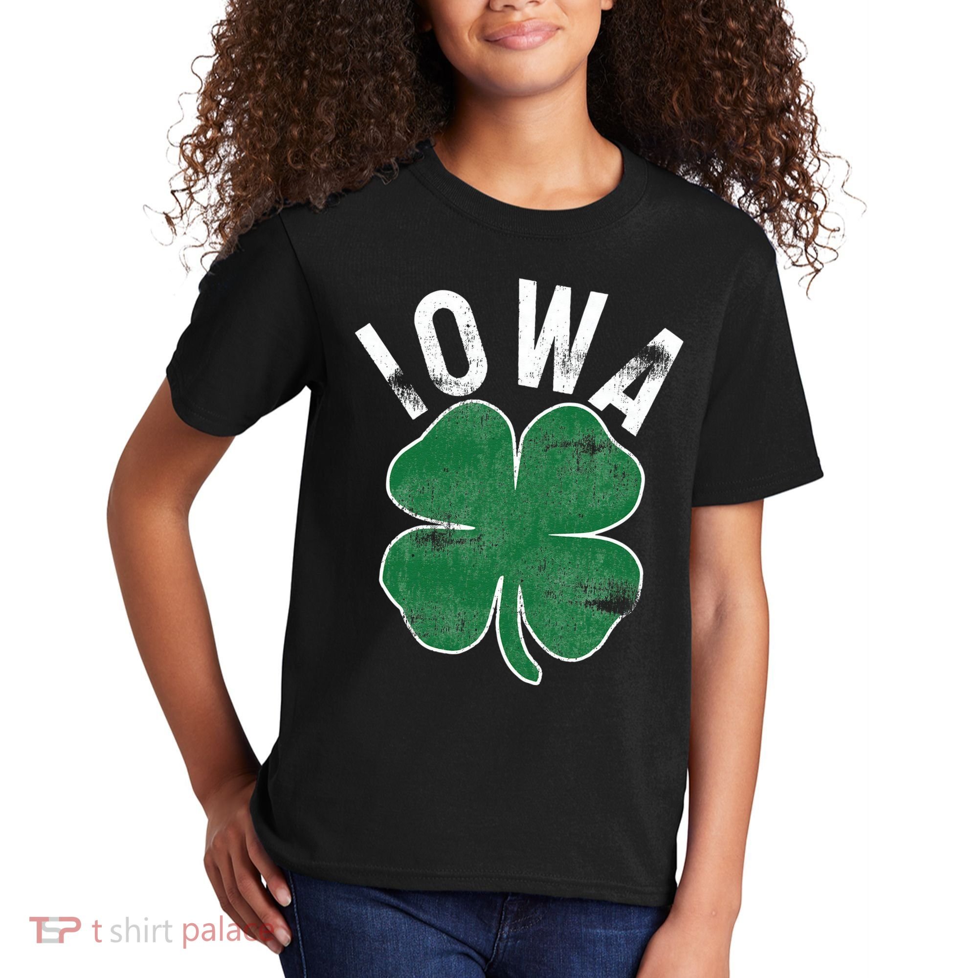 St Patrick's Day Shamrock Iowa Irish Saint Paddy's Gift Kids T-Shirt