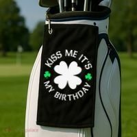 St Patricks Day Kiss Me It's My Birthday Golf Towel thumb 2