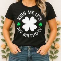 St Patricks Day Kiss Me It's My Birthday Women's T-Shirt thumb 2