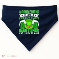 St Patricks Day A Good Friend Is Like A Four Leaf Clover USA-Made Doggie Bandana thumb 0