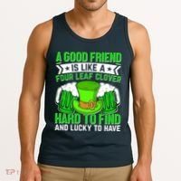St Patricks Day A Good Friend Is Like A Four Leaf Clover Tank Top thumb 3