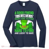 St Patricks Day A Good Friend Is Like A Four Leaf Clover Women's Long Sleeve Shirt thumb 0