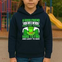St Patricks Day A Good Friend Is Like A Four Leaf Clover Kids Hoodie thumb 3