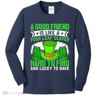 St Patricks Day A Good Friend Is Like A Four Leaf Clover Kids Long Sleeve Shirt thumb 0
